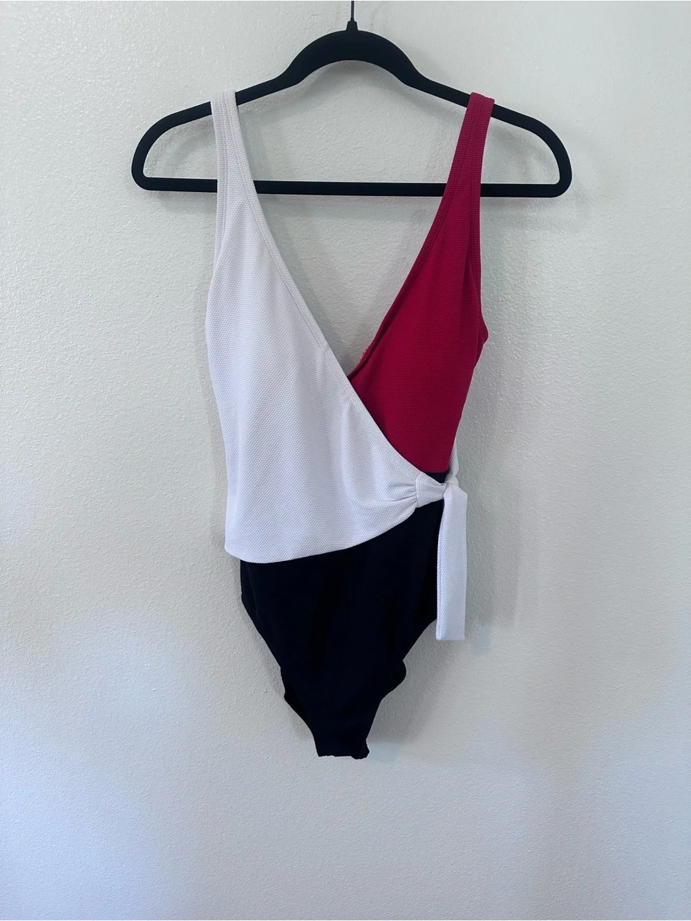 Tommy Bahama Red White and Black Wrap-Front One-Piece Swimsuit - Picture 2 of 9